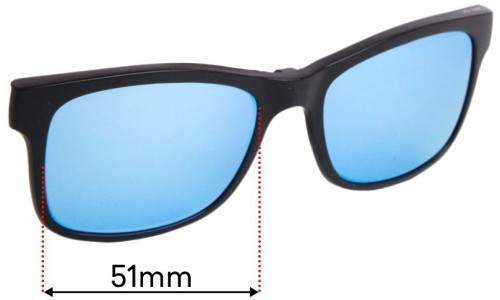 Sunglass Fix Replacement Lenses for Crack TJ003 Clip on - 51mm Wide 