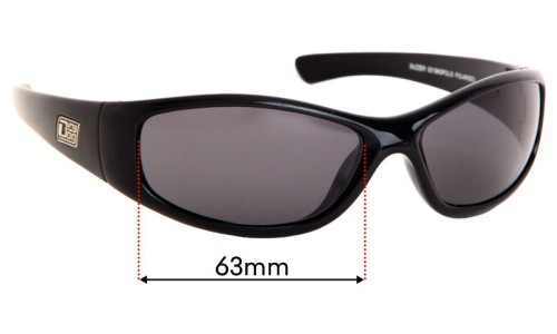 Sunglass Fix Replacement Lenses for Dirty Dog Buzzer - 63mm Wide 