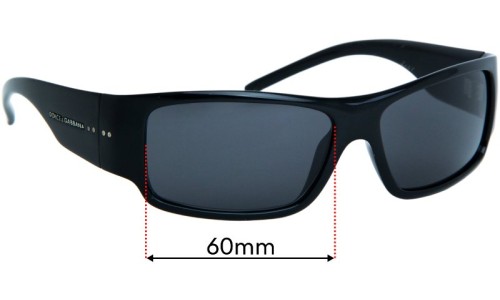 Sunglass Fix Replacement Lenses for Dolce & Gabbana Unknown Model  - 60mm Wide 
