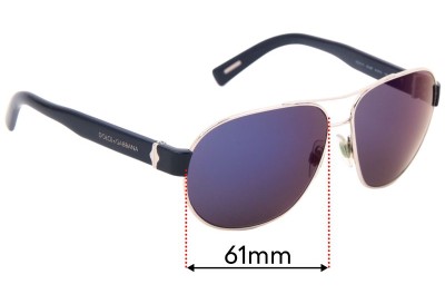 Sunglass Fix Replacement Lenses for Dolce & Gabbana DG2117 - 61mm wide 
