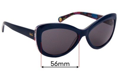 Sunglass Fix Replacement Lenses for Dolce & Gabbana DG3046 - 56mm Wide 
