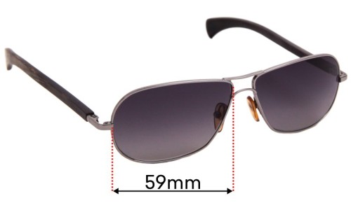 Sunglass Fix Replacement Lenses for Gold & Wood  Spica - 59mm Wide 