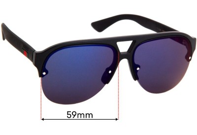 Sunglass Fix Replacement Lenses for Gucci GG 0170/S - 59mm wide 