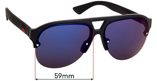 Gucci GG0170S 59mm Replacement Lenses by Sunglass Fix™ display picture 1