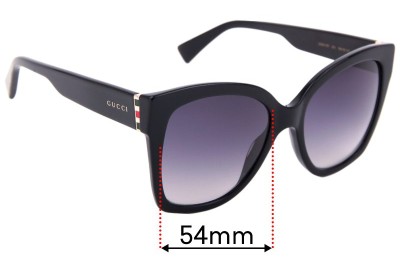 Gucci GG0459/S Replacement Lenses 54mm wide 
