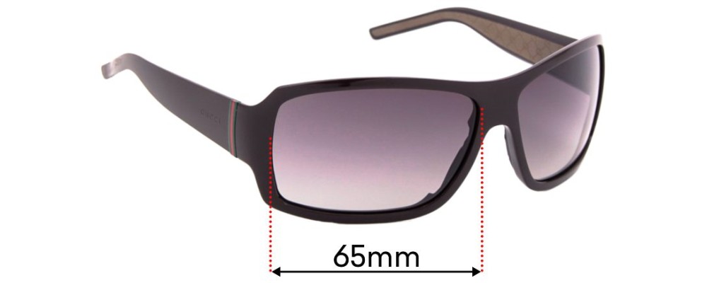 Sunglass Fix Replacement Lenses for Gucci GG 1012/S - 65mm wide