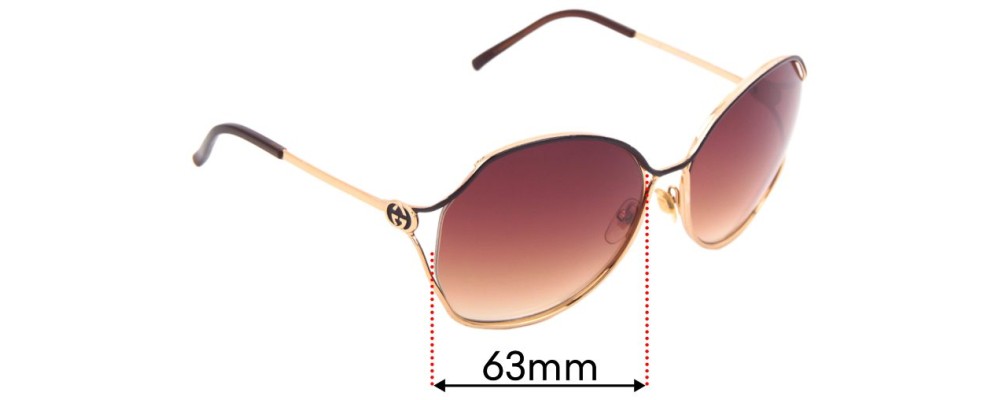 Sunglass Fix Replacement Lenses for Gucci GG2846/S - 63mm Wide
