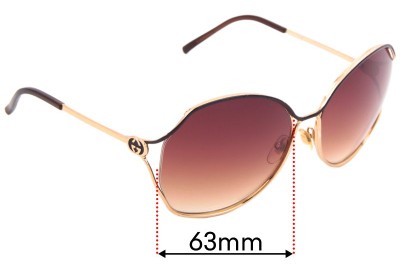 Gucci GG2846/S Replacement Lenses 63mm wide 