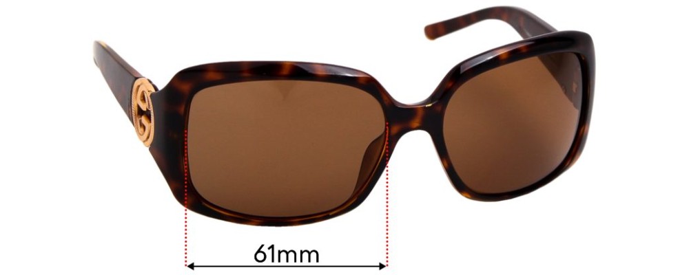 Sunglass Fix Replacement Lenses for Gucci GG3164/S - 61mm Wide