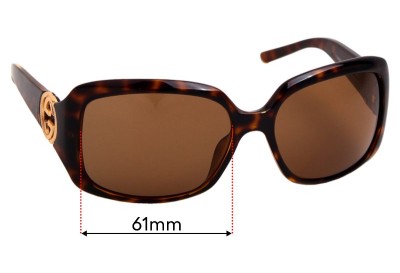 Sunglass Fix Replacement Lenses for Gucci 3164/S - 61mm wide 