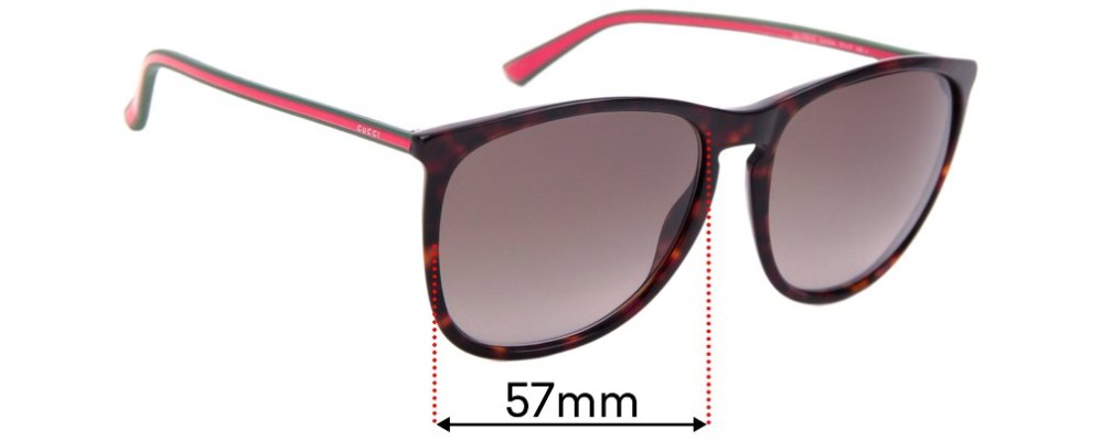 Sunglass Fix Replacement Lenses for Gucci GG 3767/S - 57mm Wide