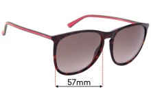 Sunglass Fix Replacement Lenses for Gucci GG 3767/S - 57mm Wide