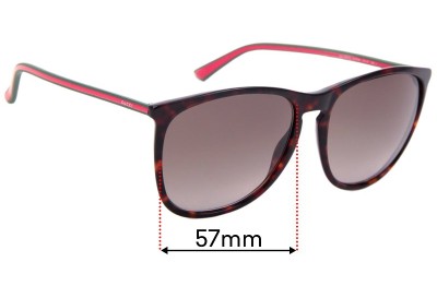 Sunglass Fix Replacement Lenses for Gucci GG 3767/S - 57mm Wide 