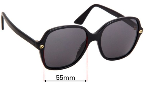 Sunglass Fix Replacement Lenses for Gucci GG 0092/S - 55mm Wide 