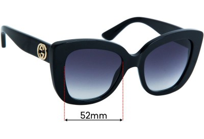 Gucci GG0327S Replacement Lenses 52mm wide 