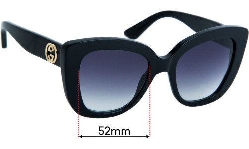 Sunglass Fix Replacement Lenses for Gucci GG0327S - 52mm Wide 