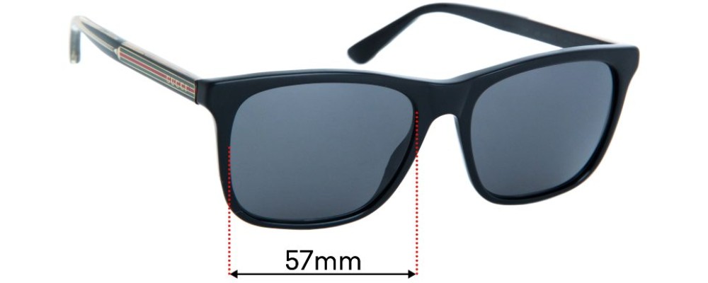 Sunglass Fix Replacement Lenses for Gucci GG0381/S - 57mm Wide