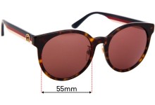 Sunglass Fix Replacement Lenses for Gucci GG0416SK - 55mm wide