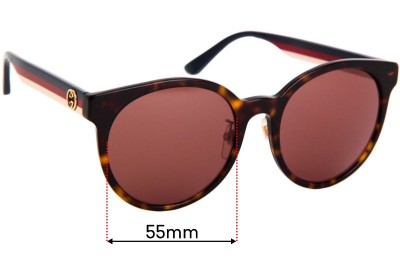 Gucci GG0416SK Replacement Lenses 55mm wide 