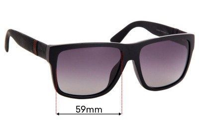 Gucci GG1124/F/S Replacement Sunglass Lenses - 59mm Wide 
