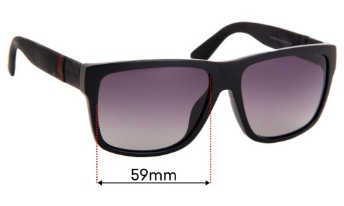 Sunglass Fix Replacement Lenses for Gucci GG1124/F/S - 59mm Wide 
