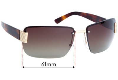 Gucci GG1798 Replacement Lenses 61mm wide 