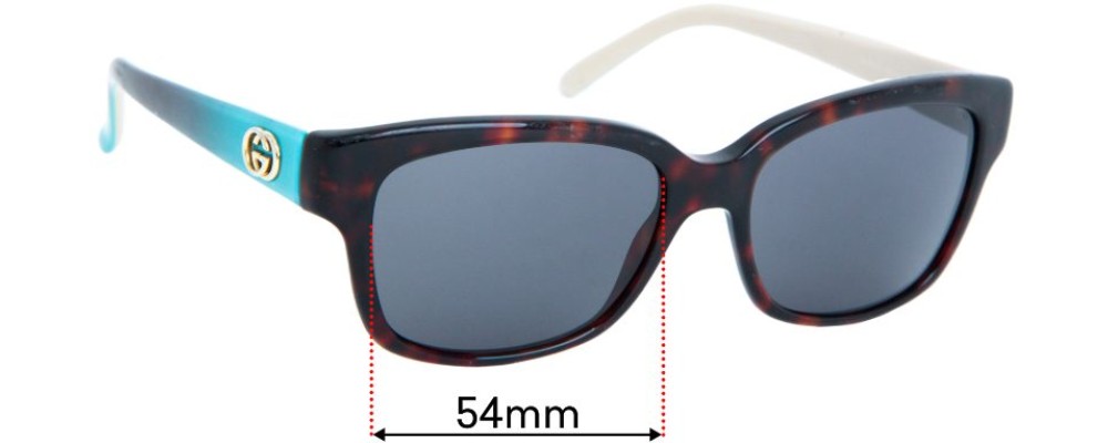 Sunglass Fix Replacement Lenses for Gucci GG3615/S - 54mm wide