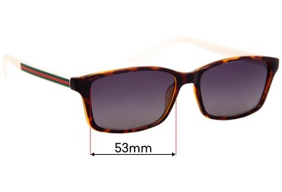 Sunglass Fix Replacement Lenses for Gucci Unknown Model - 53mm wide 