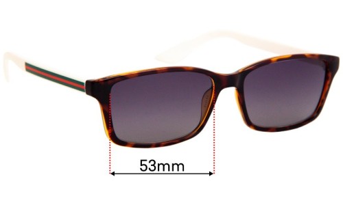 Sunglass Fix Replacement Lenses for Gucci Unknown Model - 53mm Wide 
