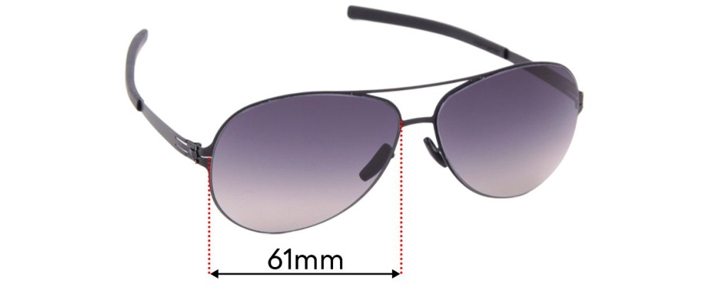 Sunglass Fix Replacement Lenses for IC! Berlin Raf S - 61mm wide