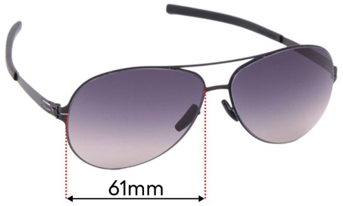 Sunglass Fix Replacement Lenses for IC! Berlin Raf S - 61mm Wide 