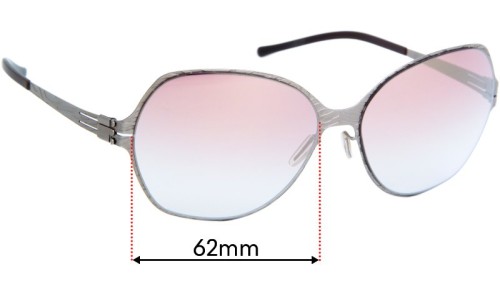 Sunglass Fix Replacement Lenses for IC! Berlin Tres Chic - 62mm Wide 