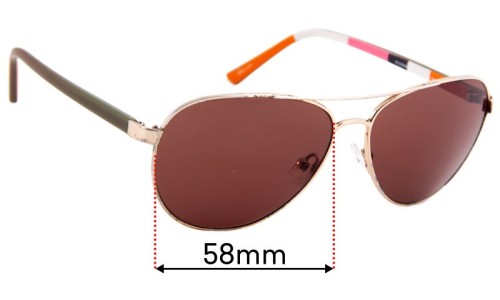 Sunglass Fix Replacement Lenses for Kate Spade Blossom/O/S - 58mm Wide 