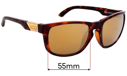 Sunglass Fix Replacement Lenses for KOO California - 55mm Wide 