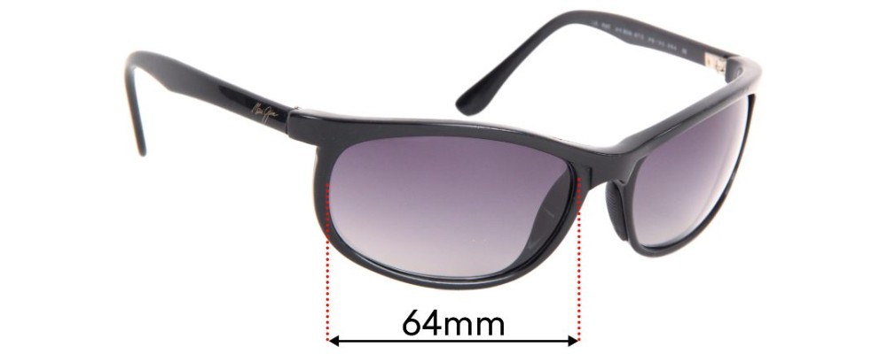 Sunglass Fix Replacement Lenses for Maui Jim MJ120 Typhoon  - 64mm Wide