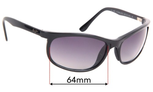 Sunglass Fix Replacement Lenses for Maui Jim MJ120 Typhoon  - 64mm Wide 
