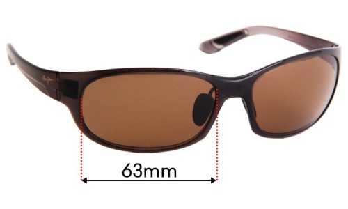 Sunglass Fix Replacement Lenses for Maui Jim MJ417 Twin Falls - 63mm Wide 