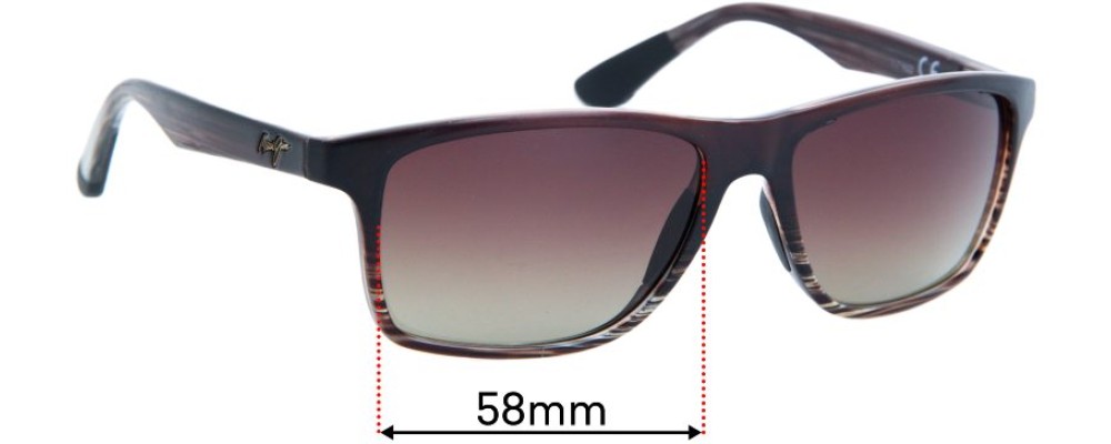 Sunglass Fix Replacement Lenses for Maui Jim MJ798 Onshore - 58mm Wide