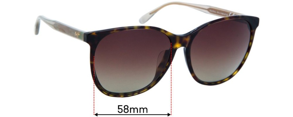 Maui Jim MJ821 Isola Replacement Sunglass Lenses - 58mm Wide