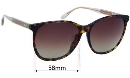 Sunglass Fix Replacement Lenses for Maui Jim MJ821 Isola - 58mm Wide 