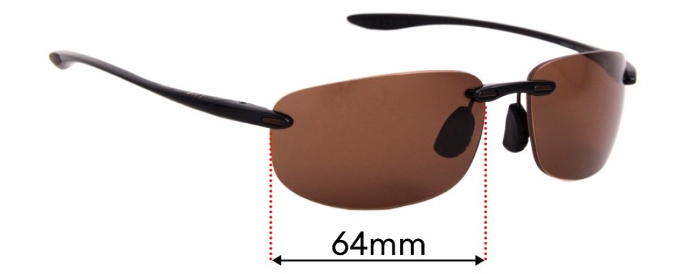 Sunglass Fix Replacement Lenses for Maui Jim MJ907 Ho'okipa - Rx - 64mm Wide