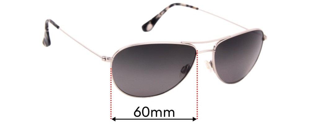 Sunglass Fix Replacement Lenses for Maui Jim MJ772 Sea House - 60mm Wide