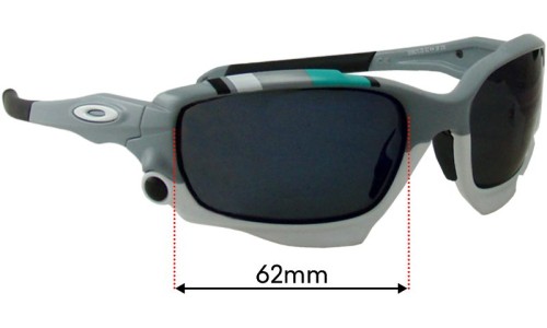 Sunglass Fix Replacement Lenses for Oakley Racing Jacket OO9171 Non-Vented - 62mm Wide 