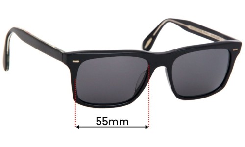Sunglass Fix Replacement Lenses for Oliver Peoples Brodsky OV5322SU - 55mm Wide 