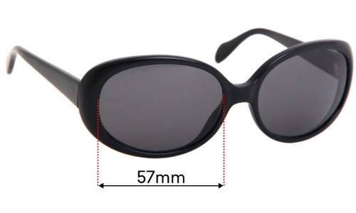 Sunglass Fix Replacement Lenses for Oliver Peoples Oval - 57mm Wide 