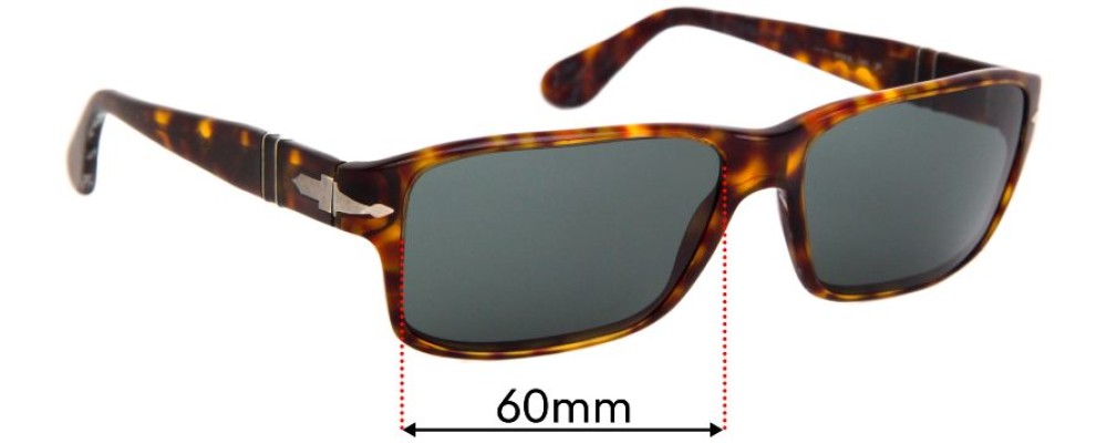 Sunglass Fix Replacement Lenses for Persol 2761-S - 60mm Wide