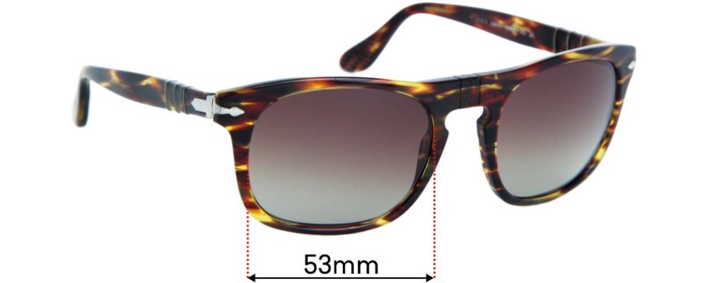 Sunglass Fix Replacement Lenses for Persol 3018-S - 53mm Wide