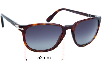 Persol 3019-S Replacement Lenses 52mm wide 