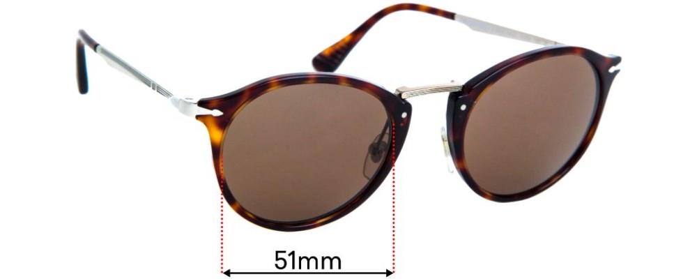 Sunglass Fix Replacement Lenses for Persol 3166-S - 51mm Wide
