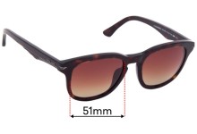 Sunglass Fix Replacement Lenses for Police Black Bird 2 SPL 355 - 51mm Wide